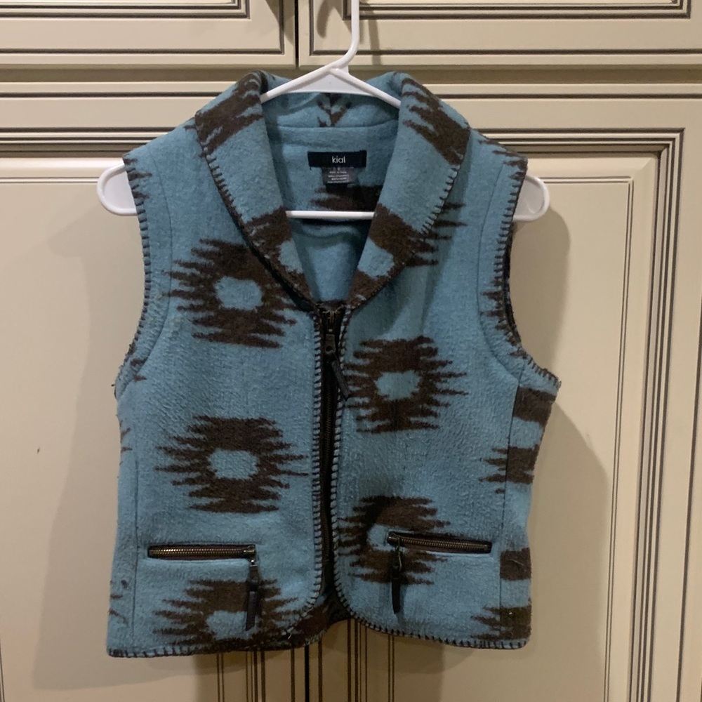 Kial - Blue and Brown Patterned Vest